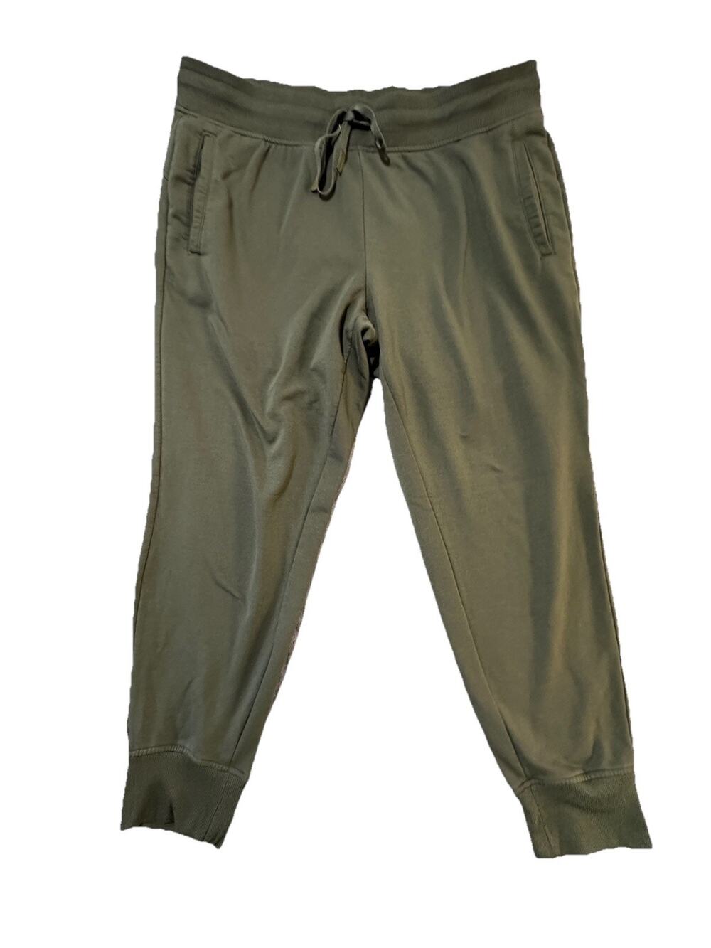 Women’s Green Jogger Sweatpants Fleece Lined Drawstring Waist Comfy Soft XL